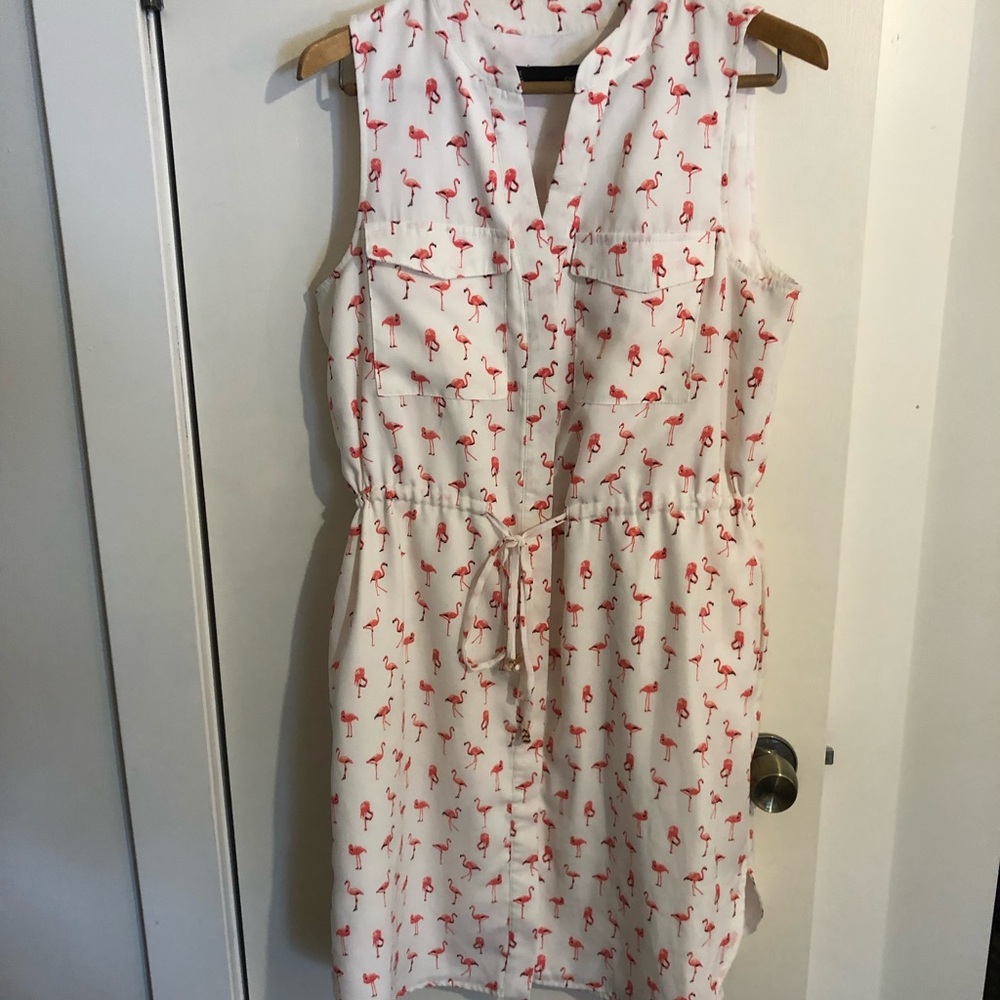 Flamingo White Dress